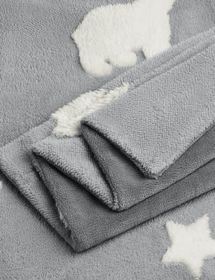 Carved Fleece Polar Bear Bedding Set