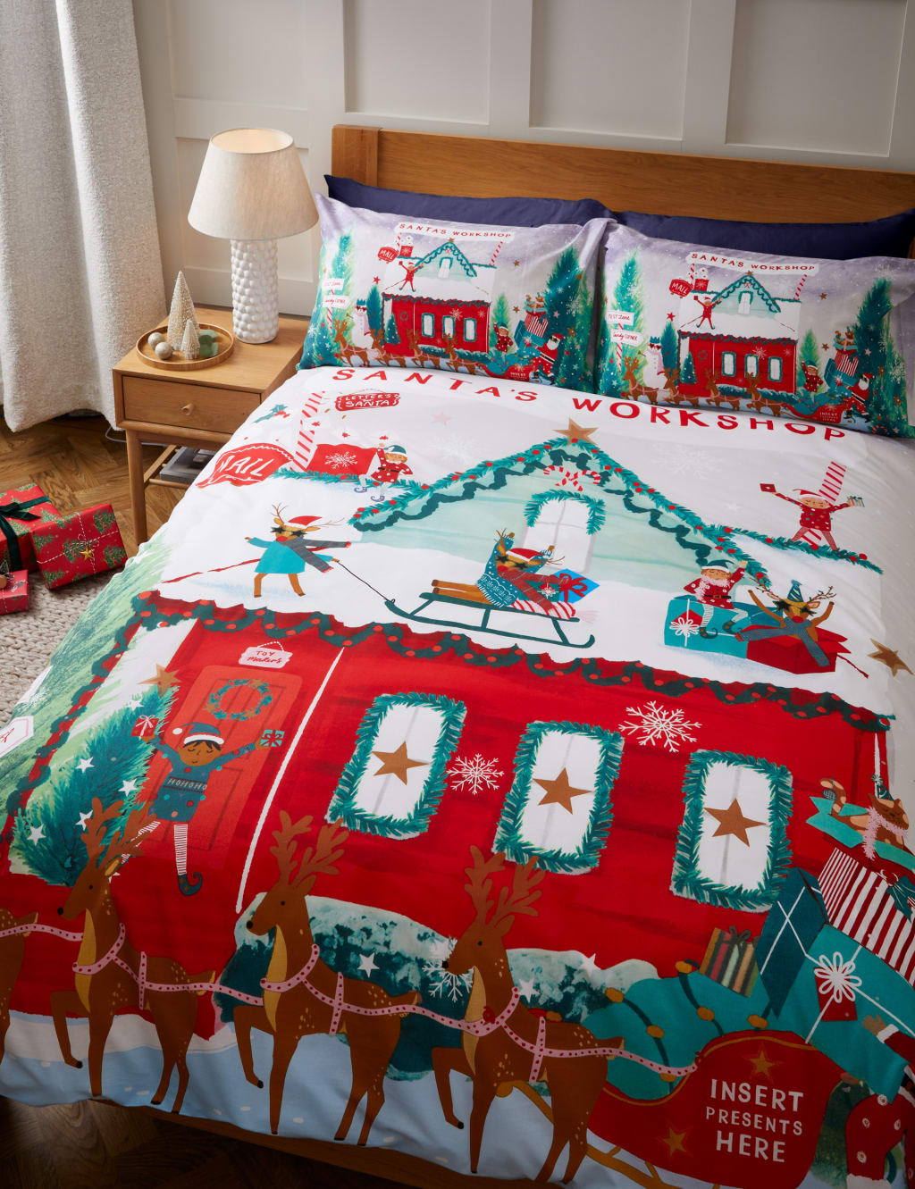 Cotton Blend Santa's Workshop Bedding Set image 1