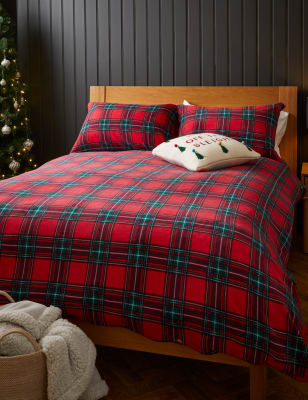 Fleece Checked Bedding Set - DE