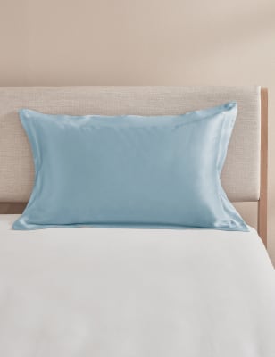 

M&S Collection Funda de almohada Oxford 100% seda - Azul Pizarra, Azul Pizarra