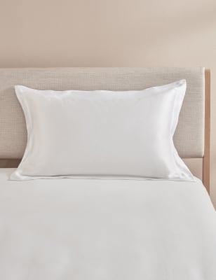 M&S Pure Silk Oxford Pillowcase - White, White