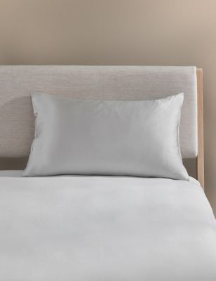 M&S Pure Silk King Size Pillowcase - Light Grey, Light Grey