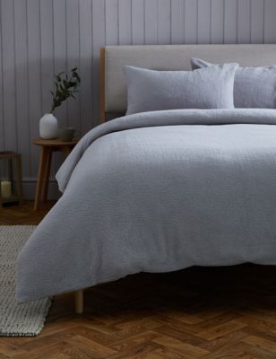 

M&S Collection Teddy Fleece Bedding Set - Grey, Grey