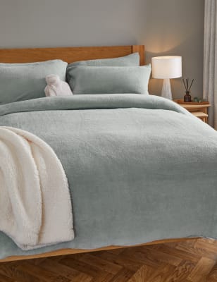 

M&S Collection Teddy Fleece Bedding Set - Sage, Sage