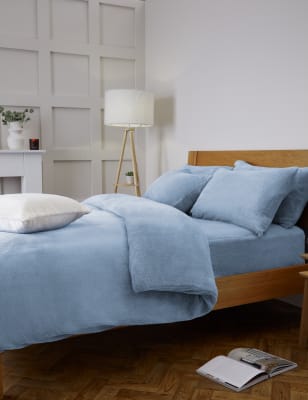 

M&S Collection Tief geschnittenes Spannbettlaken aus Teddy-Fleece - Slate Blue, Slate Blue