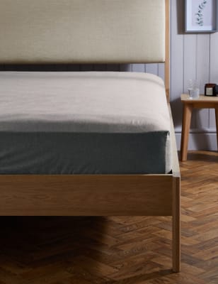 

M&S Collection Spannbettlaken aus reiner, gebürsteter Baumwolle - Grey Marl, Grey Marl