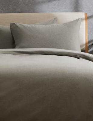 

M&S Collection Pack de 2 fundas de almohada de algodón cepillado - Marga Gris, Marga Gris