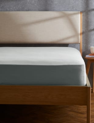

M&S Collection Tiefer geschnittenes Spannbettlaken aus reiner, gebürsteter Baumwolle - Duck Egg, Duck Egg
