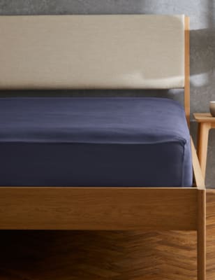 

M&S Collection Pure Brushed Cotton Deep Fitted Sheet - Midnight Navy, Midnight Navy