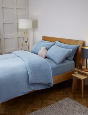 

M&S Collection 2er-Pack Kissenbezüge aus Teddy-Fleece - Schieferblau, Schieferblau