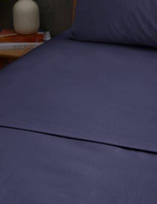 

Brushed Cotton Flat Sheet - Midnight Navy, Midnight Navy