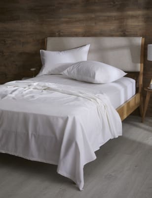 

M&S Collection Bettlaken aus reiner, gebürsteter Baumwolle - White, White