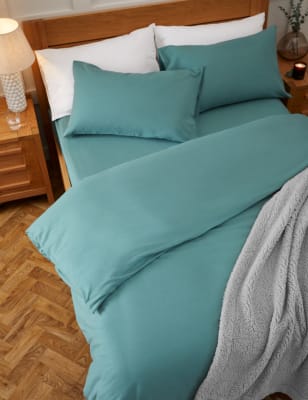 M&S Collection Pure Brushed Cotton Bedding Set - 5FT - Seafoam, Seafoam