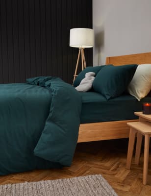

M&S Collection 2er-Pack Kissenbezüge aus reiner, gebürsteter Baumwolle - Waldgrün, Waldgrün