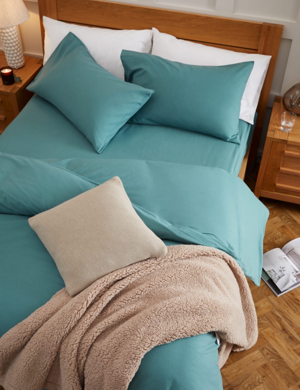 Pure Brushed Cotton Deep Fitted Sheet image 1