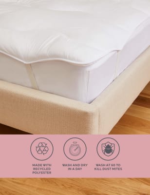 M&S Supremely Washable Mattress Enhancer - 6FT - White, White