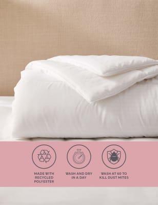 M&S Supremely Washable 7.5 Tog Duvet - DBL - White, White