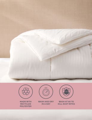 M&S Supremely Washable 10.5 Tog Duvet - SGL - White, White