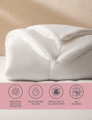 M&S Supremely Washable 13.5 Tog All Season Duvet - 6FT - White, White