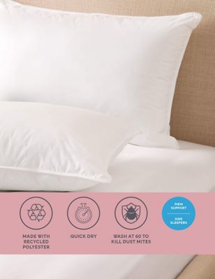 M&S 2pk Supremely Washable Firm Pillows - White, White
