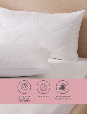 M&S 2pk Supremely Washable King Size Pillow Protectors - White, White