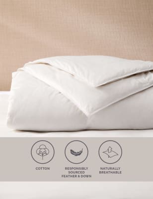 M&S Duck Feather & Down 10.5 Tog Duvet - 5FT - White, White