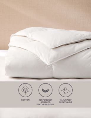 M&S Duck Feather & Down 13.5 Tog Duvet - 5FT - White, White