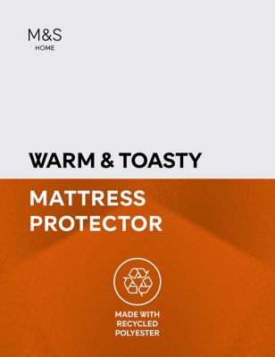 M&S Warm & Toasty Quilted Mattress Protector - DBL - White, White