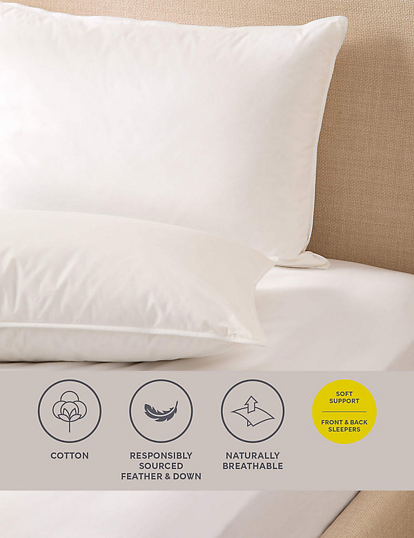 2pk Duck Feather & Down Soft Pillows - JE