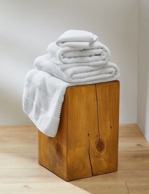 M&S Egyptian Cotton Luxury Heavyweight Towel - 2FACE - White, White,Silver Grey,Charcoal,Duck Egg