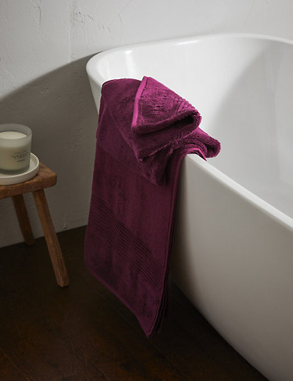 M&S Collection Egyptian Cotton Luxury Towel - Guest - Dark Crimson, Dark Crimson