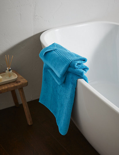 M&S Collection Egyptian Cotton Luxury Towel - Guest - Turquoise, Turquoise