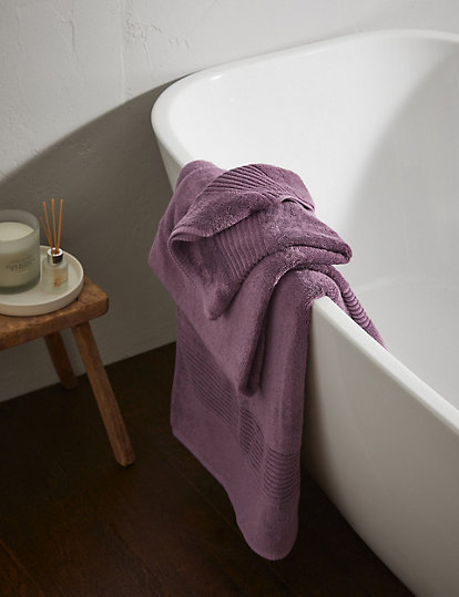 M&S Collection Egyptian Cotton Luxury Towel - 2Face - Amethyst, Amethyst