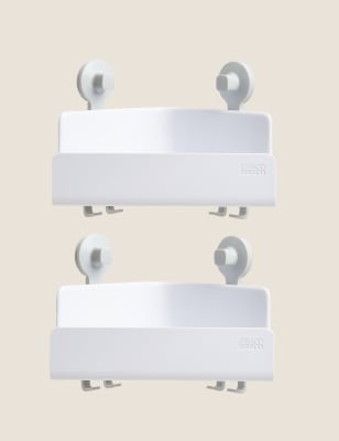 

Joseph Joseph 2 Pack EasyStore™ Corner Shower Shelf Set - Eco White, Eco White