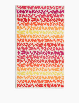 Serviette de plage en coton &agrave; imprim&eacute; l&eacute;opard