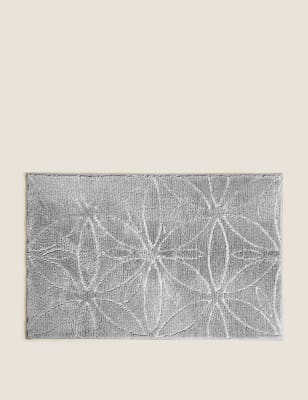 

M&S Collection Repeat Shimmer Quick Dry Bath Mat - Silver Grey, Silver Grey