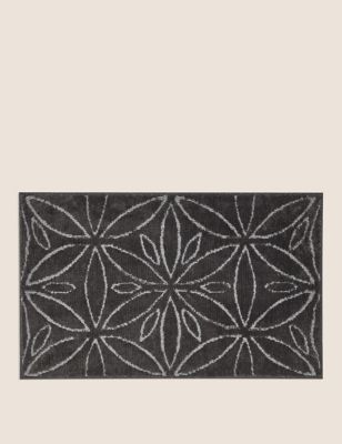 M&S Repeat Shimmer Quick Dry Bath Mat - Charcoal, Charcoal