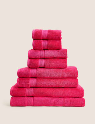 

M&S Collection Set of 2 Super Soft Antibacterial Towels - Raspberry, Raspberry