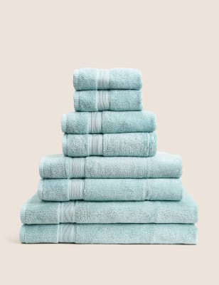 

M&S Collection Set of 2 Super Soft Antibacterial Towels - Duck Egg, Duck Egg