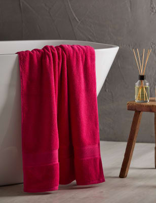 

M&S Collection Super Soft Pure Cotton Antibacterial Towel - Raspberry, Raspberry