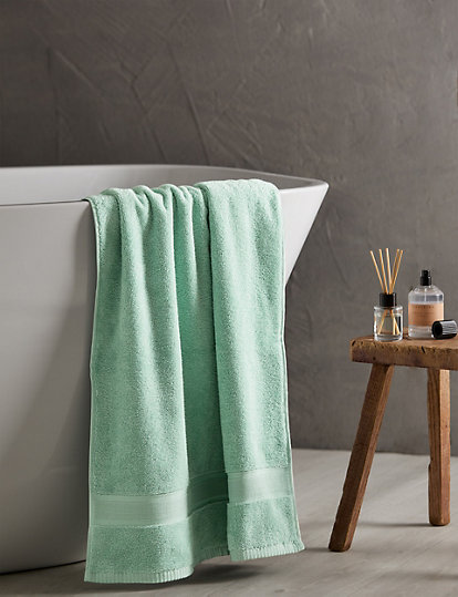 M&S Collection Super Soft Pure Cotton Antibacterial Towel - 2Face - Duck Egg, Duck Egg