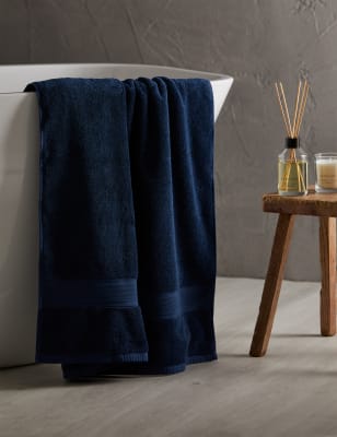 

M&S Collection Super Soft Pure Cotton Antibacterial Towel - Dark Navy, Dark Navy