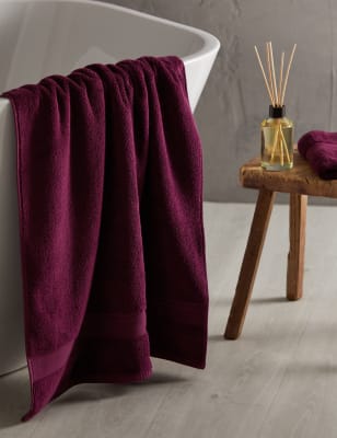 

M&S Collection Super Soft Pure Cotton Antibacterial Towel - Dark Crimson, Dark Crimson