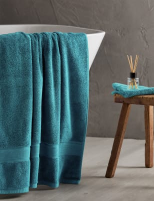 M&S Super Soft Pure Cotton Towel - EXL - Dark Green, Dark Green,Dark Crimson,Cappuccino,Chambray,Ras