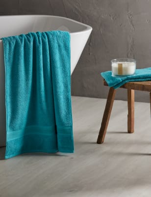 

M&S Collection Super Soft Pure Cotton Antibacterial Towel - Teal, Teal