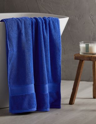 

M&S Collection Super Soft Pure Cotton Antibacterial Towel - Mid Blue, Mid Blue