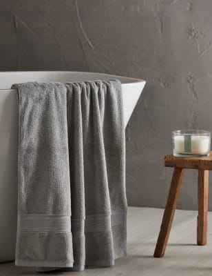 

M&S Collection Super Soft Pure Cotton Antibacterial Towel - Grey, Grey