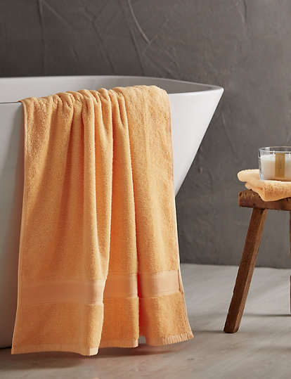 M&S Collection Super Soft Pure Cotton Antibacterial Towel - Exl - Apricot, Apricot