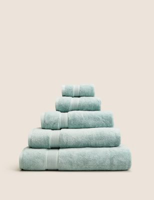 M&S Heavyweight Super Soft Pure Cotton Towel - HAND - Duck Egg, Duck Egg,Charcoal,Silver Grey,Mocha