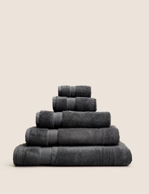 M&S Heavyweight Super Soft Pure Cotton Towel - EXL - Charcoal, Charcoal